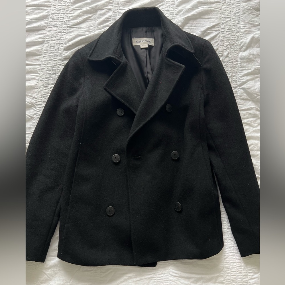 Calvin Klein Women’s Black Double Breasted Peacoat